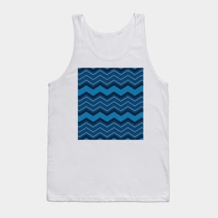 Chevrons in Shades of Blue Tank Top